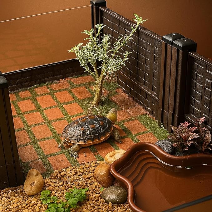 Elevated Turtle Habitat Box, Black Woven Design, Optional Increase in Combination Quantity, Turtle Habitat, Ecological breeding Box, Panoramic Landscaping Box