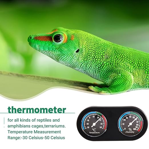 Reptile Tank Thermometer Hygrometer Temperature Humidity Monitor for Vivarium Terrarium