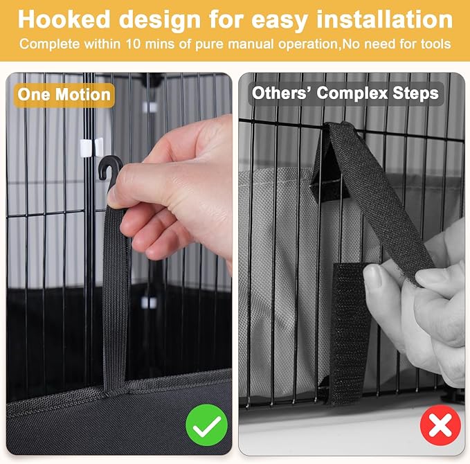 Tresbro Guinea Pig Cage with Waterproof PVC Bottom Liner & One-Hand Release Hook, Triple Fixing C&C Cage for Guinea Pigs, Bunny, Rabbit, Hedgehog, Small Animal Indoor Playpen 48''L x 24''W x 16''H