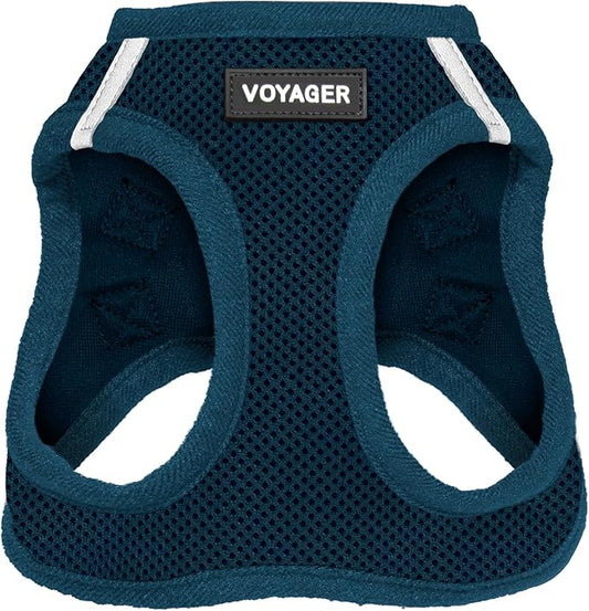 Best Pet Supplies Voyager Step-in Air Harness - All Weather Mesh, Reflective, No Pull Harness for Dogs, Cats - Secure with Hook & Loop Fastener, Buckle, Double D-Rings - Blue, XXXS
