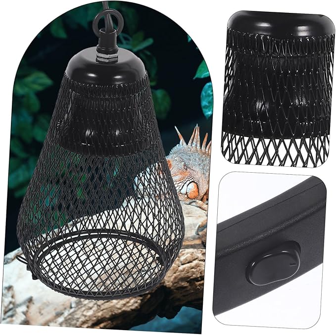 Toddmomy Reptile Tank Heat Lamp Shade Cover for Snake Accessories Light Cover for Reptile Decor