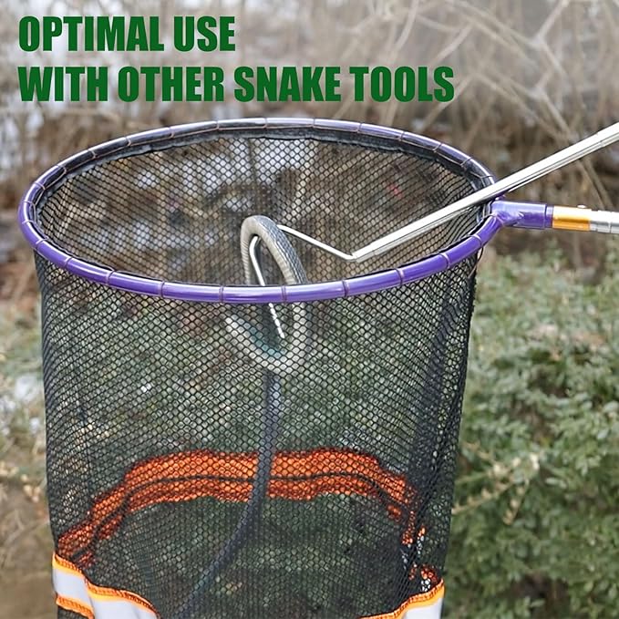 IC ICLOVER Snake Catcher Net + 39" Collapsible Snake Hook, Snake Grabber Handling Tool, Reptile Catching Net with Telescopic Pole Stick, Best Tool Set for Moving Pick-Up Rattle Snakes Lizard Reptiles