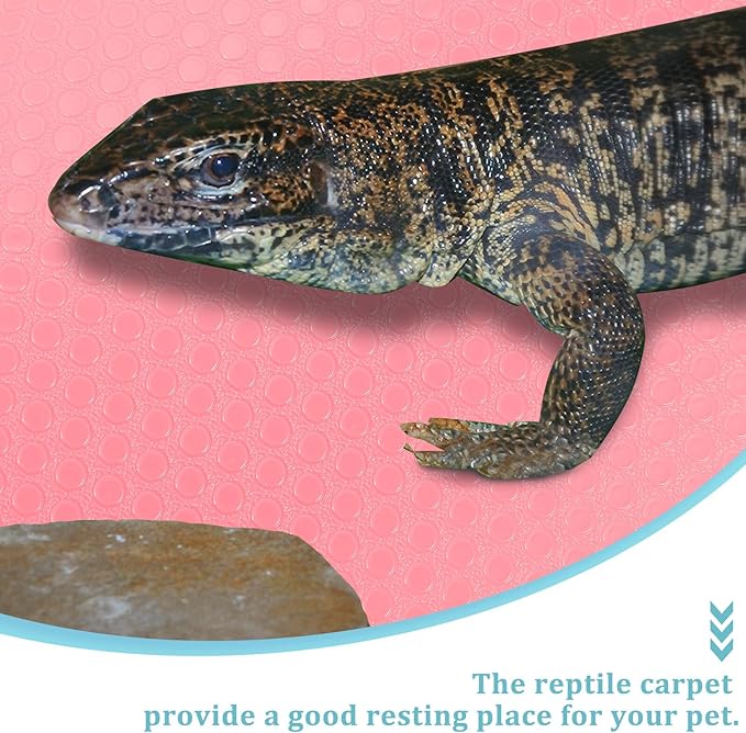 Luxshiny Reptile Carpet Terrarium Substrate Mat Foldable Lightweight Liner for Bearded Dragons Snakes Lizards Tortoises Leopard Geckos Easy to Clean Cuttable Tank Bedding Accessory