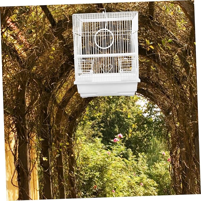 jojofuny Portable Metal Bird Carrier Cage for Parrots Pearl Jade Birds Finches Iron Travel Storage Cage Secure Habitat for Pets