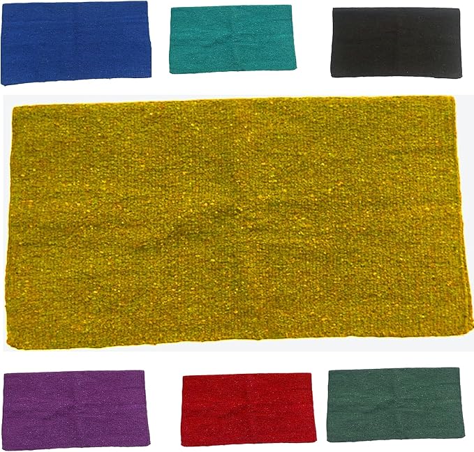 Majestic Ally Solid Color 34"x 36" Traditional Acrylic Saddle Blanket with Hemline Edges-3.7 lbs (Yellow)
