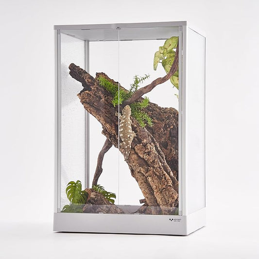 Reptile Terrarium 64 Gallon, Front Opening Enclosure 24"x18"x35", Waterproof Base, Ventilated Top, Stackable Habitat for Crested Gecko, Gargoyle Gecko, Tree Frog