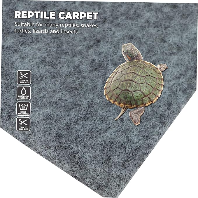 Toyvian Beard Dragon Lizard Reptile Cage Liner Pet Bedding Substrate for Terrarium Easy to Reptile Carpet Mat
