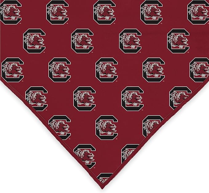 South Carolina Gamecocks Officially Licensed Bandana for Dogs and Cats | Fits Pets Great Gift Idea | Easy-to-Tie (Small, 13")
