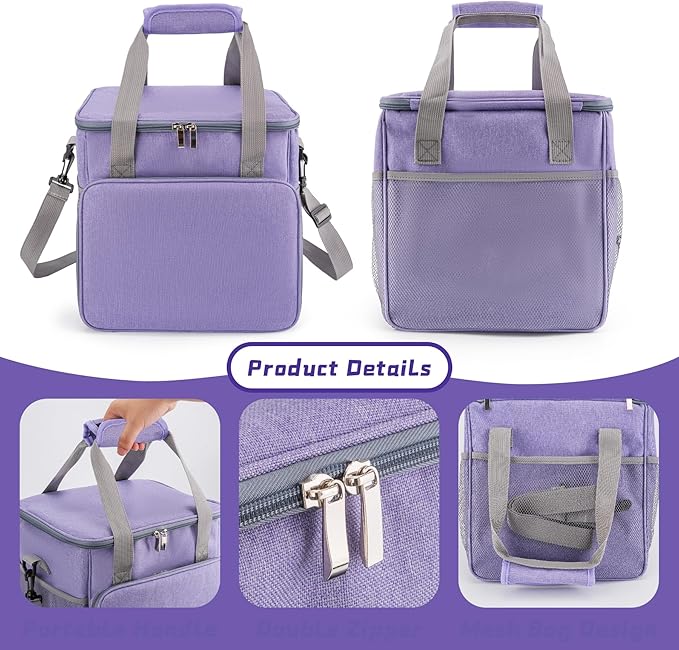 SMYV Pet Grooming Bag for Dog Grooming Supplies, Dog Tote Travel Bag for Pets Grooming Tools Kit Accessories - Light Purple