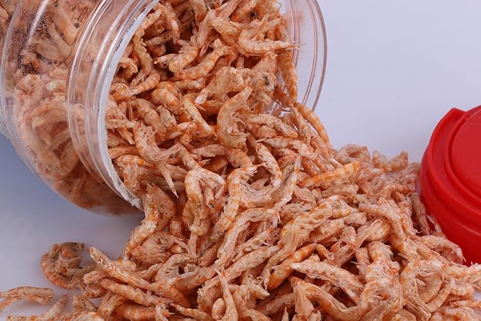 Premium Freeze-Dried Krill & Shrimp Mix - Ideal for Arowana, Koi, Tropical Cichlids, and Turtles - High-Protein Floating Aquarium Food (2000ml)