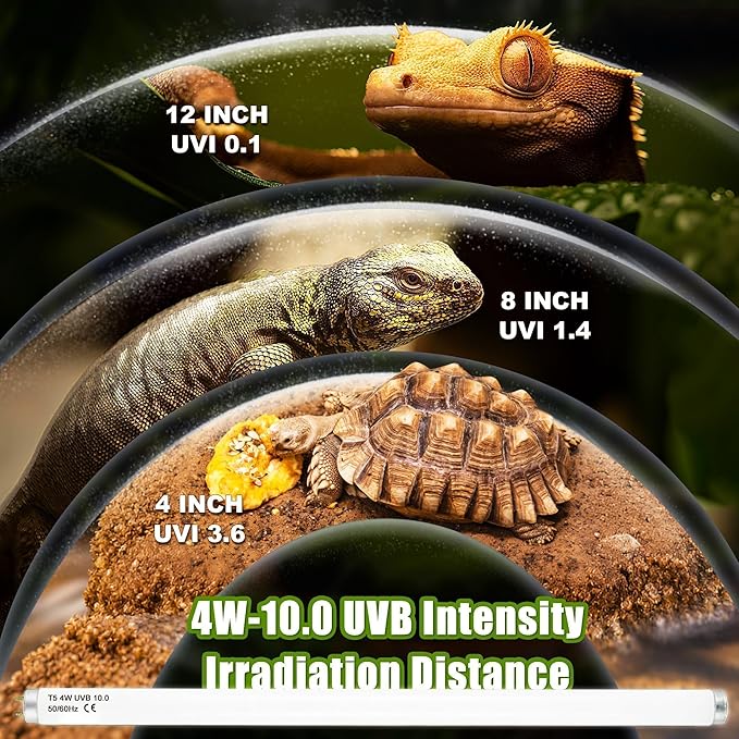 T5 HO UVB 10.0 Reptile Replacement Tube, 4W 6 in Linear Fluorescent Lamp, for Tropical Reptiles