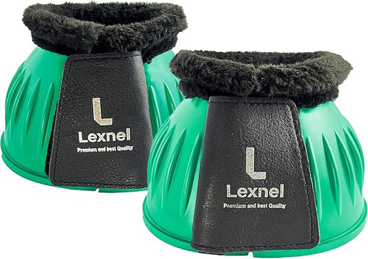 Rubber Bell Boots, Durable Bell Boots for Horse – Superior Hoof Protection and Comfort 1 Pair (Green, Large)