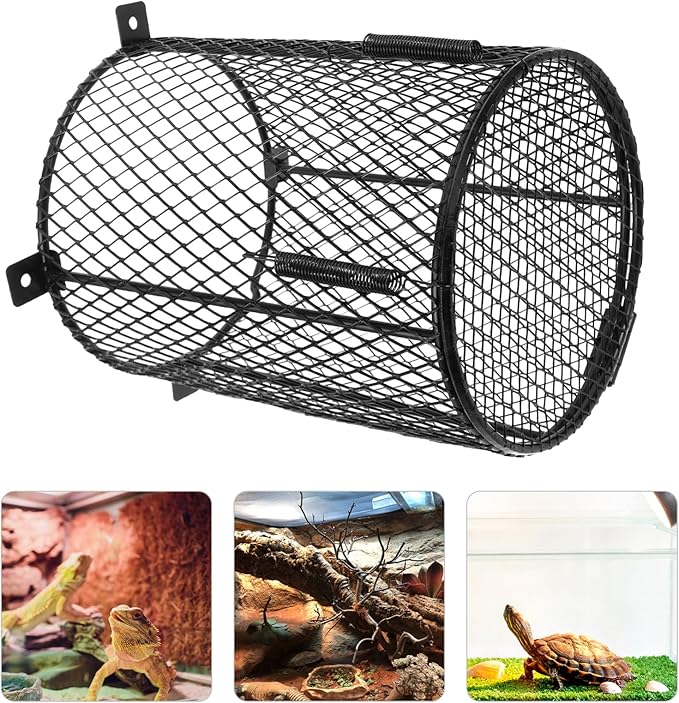 Reptile Heat Lamp Grille Cover for Leopard Gecko Removable Lampshade Ceramic Enclosure Cage Heater Guard Pet Reptile Lampshade