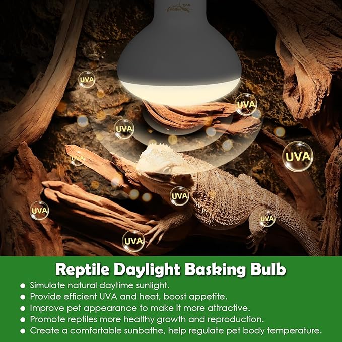 Reptile Heat Lamp Red Light Bulbs for Reptiles, 2PCS 100W Day and Night Infrared Heating Lamp Emitter UVA Daylight Basking Light Reptile Light Bulb for Bearded Dragon Lizard Turtle Gecko Snake Chicken