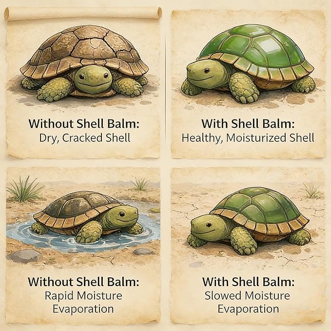 2Pcs Turtle Shell Balm, Reptile Shell Care Conditioner Moisturizer for Tortoise Lizard Reptiles, Essential Turtle Accessories, Skin Relief & Dryness Prevention for Tortoise, Lizard & All Reptiles