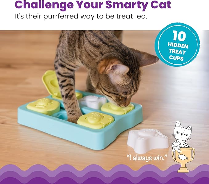 Catstages Nina Ottosson Kitty Cube Puzzle Cat Toy Treat Puzzle, 8.7" - Image 2