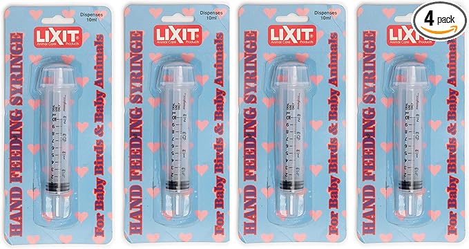 Lixit Hand Feeding Syringes for Puppies, Kittens, Rabbits and Other Baby Animals (10ML Pack of 4)