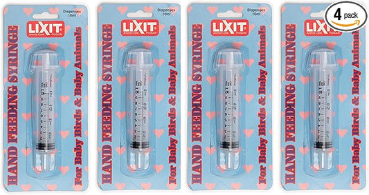 Lixit Hand Feeding Syringes for Puppies, Kittens, Rabbits and Other Baby Animals (10ML Pack of 4)