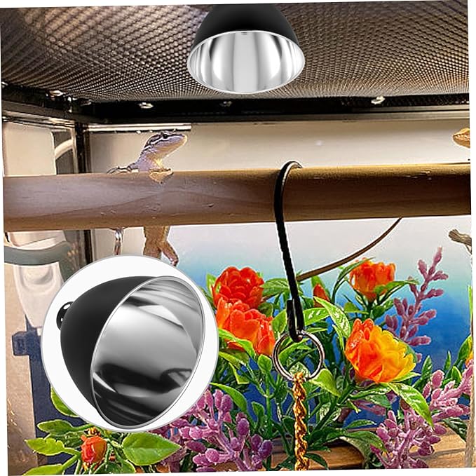 Cabilock 2pcs -Scald Reptile Heat Lamp Shade Insulated Reflector Cover for Terrariums Energy Efficient Design Material Essential Accessory for Reptile Owners