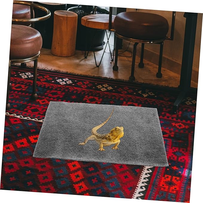 balacoo 2pcs Reptile Carpet Mat Convenient Snake Bedding Tortoise Bedding Absorbent Terrarium Liner for Lizards Geckos and Snakes Grey
