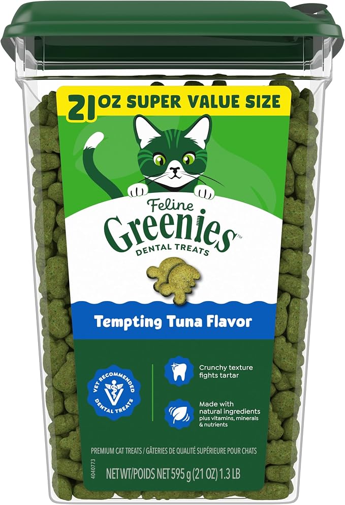Greenies Feline Natural Dental Cat Treats, Tempting Tuna Flavor, 21 oz by Unknown