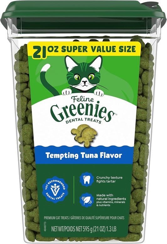 Greenies Feline Natural Dental Cat Treats, Tempting Tuna Flavor, 21 oz by Unknown