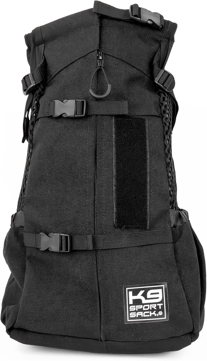 K9 Sport Sack Air 2 - Medium, Jet Black - Ideal for Dogs with 17-19” Back Length - Durable, Breathable Backpack-Style Carrier - Perfect for Walks, Short Hikes & Public Transportation
