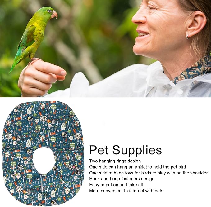 Bird Parrot Protective Shawl Bird Poop Shoulder Protector Bird Shawl Diaper Pad Bird Poop Protector Bird Shoulder Diaper Pad Parrot Shawl Guard pet Supply Props Cloth Bird Diaper Poop Cover Shawl Cape