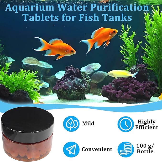 Aquarium Water Purification Tablets for Fish Tanks – Premium Water Purification Tablets to Remove All Kinds of Turbidity, Clarify Water, Promote Healthy Fish Environment (1)