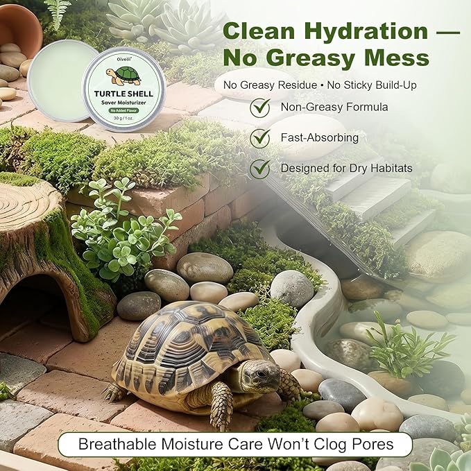 Reptile Shell Care Balm – Moisturizing Conditioner for Tortoise Shell & Lizard Skin – Hydrates Dry Shells in Tanks, Basking Areas & Low Humidity Environments