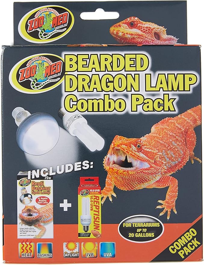 Zoo Med Bearded Dragon Lamp Combo Pack Pack of 2 Bulbs