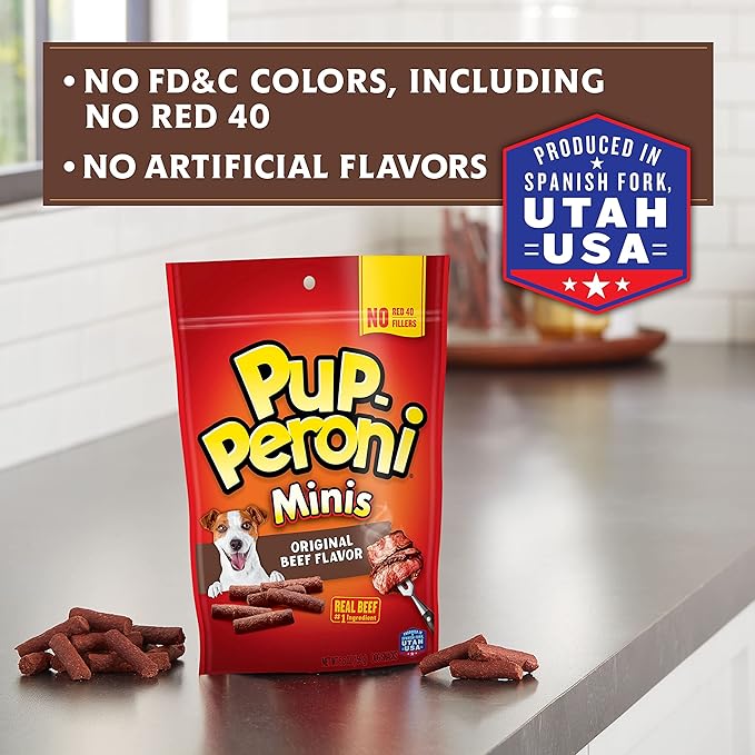 Pup-Peroni Minis Original Beef Recipe Dog Treats, 5.6 Oz. Bag, (Pack of 8)