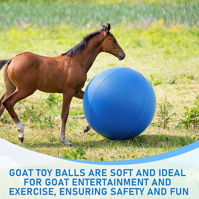 48 Inch Giant Herding Ball with Cover Anti Burst Ball Please Watch VCR for How to Inflation Large Horse Toys for Horse Stable Entertainment Play, Pump Included (Blue)