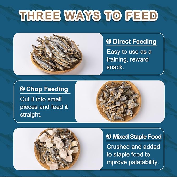 Dried River Fish Minnows - High Protein Natural Food for Turtles, Bearded Dragons, Tropical Fish, Amphibians & Cats (5.5oz)