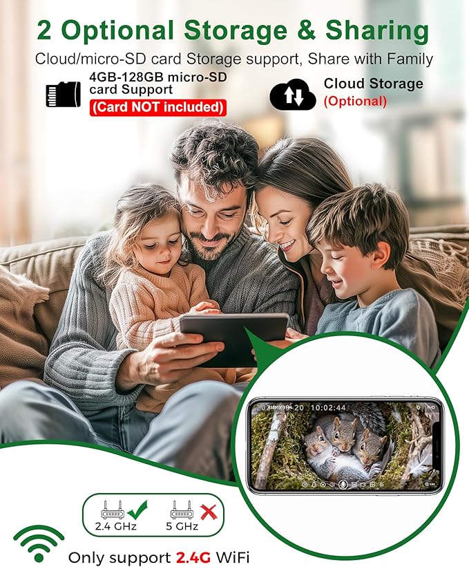 KinetCam Smart Squirrel Box with Camera,Predator-Proof,2K HD Wi-Fi Pet Watching Cam for Squirrel House, Auto Detect & Notify, Night Vision, APP Control, Squirrels Houses for Outside Nesting