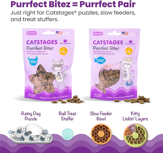 Catstages Nina Ottosson Rainy Day Puzzle & Play Cat Toy Treat Puzzle, 14" - Image 6