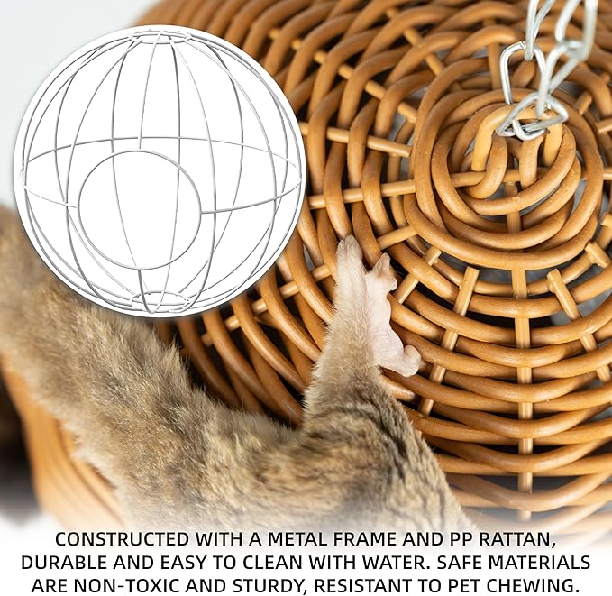 NEOUZA Sugar Glider Pouch Pet Glider Cage Sleep Bag for Small Animals Squirrels Marmosets Rats Hamsters, Metal Frame PP Rattan Durable Water Resistant Non Toxic Safe Material
