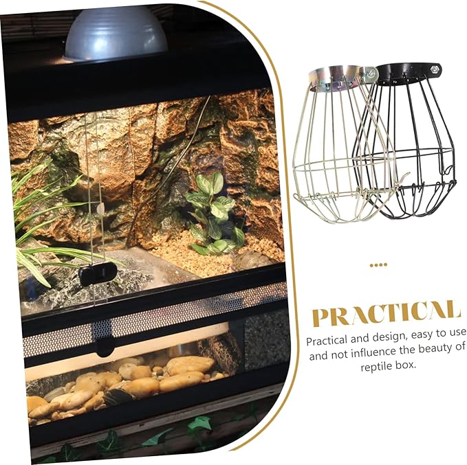 Yardwe 3pcs Reptile Lamp Protective Cover Scald Lampshade for Pet Box Easy Installation Compatible Fluorescent Bulbs Safe for Lizards Snakes