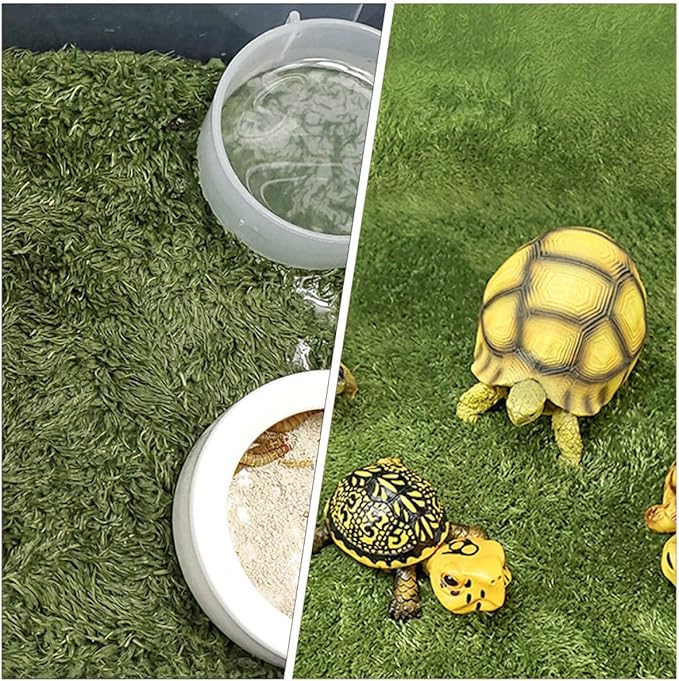 ibasenice Artificial Grass Reptile Mat 45x30cm Moss Carpet Substrate for Tortoise Bearded Dragon and Amphibians Terrarium Bedding Moisture Retention Pet Supply