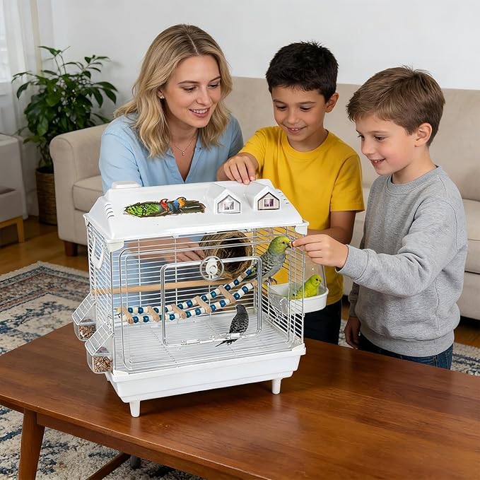 Bird Cage Bird Aviary Parrot Cage Flight Birdcag Bird Carrier Travel Carrier Cage Parakeet Cage Transparent Cage Easy to Clean(Green)