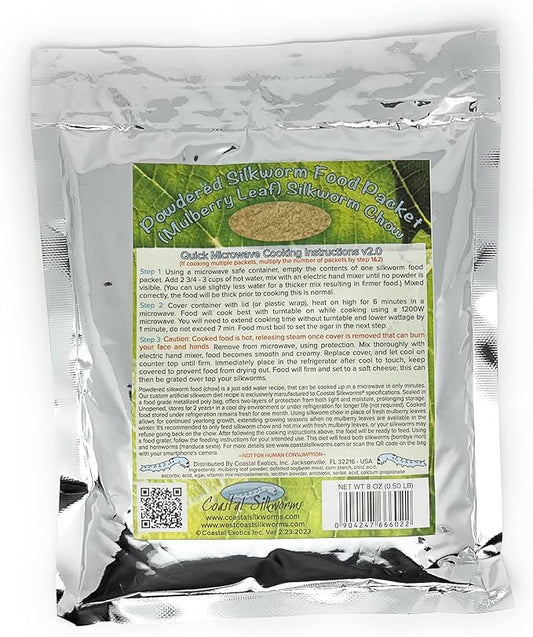 1/2 LB Powdered Silkworm Hornworm Food (Mulberry Leaf Diet Food) Silkworm Chow