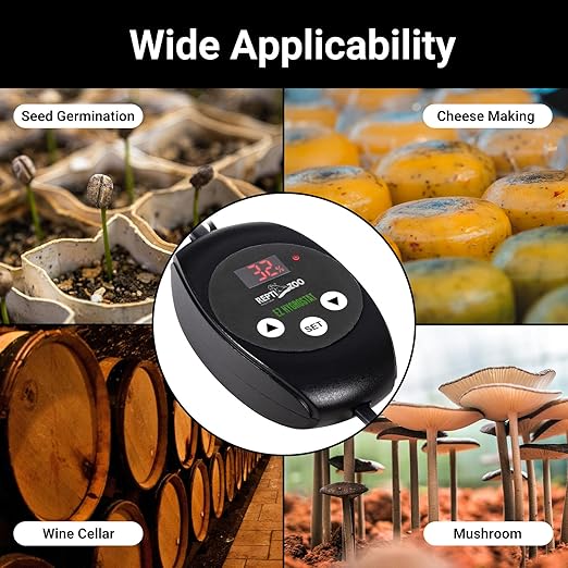 REPTI ZOO Reptile Digital Hygrometer Controller LED Humidistat Reptile Humidity Control for Reptile Terrariums Tank Reptile Humidifier Fogger Mushroom Greenhouse