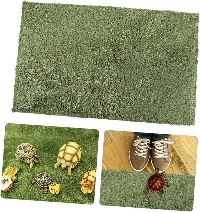 BESPORTBLE Double-Sided Absorbent Fake Lawn Mat Reptile Cage Mat Washable Crawl Pets Pad Tortoise Accessories Reptiles from Wet