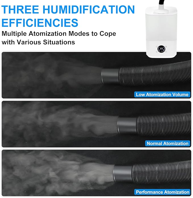4L Reptile Fogger Mister, Efficient Humidifier Set, Reptile Humidifier for Proper Moisture Control, Easy-to-Use Mist Maker, White, 1 Set