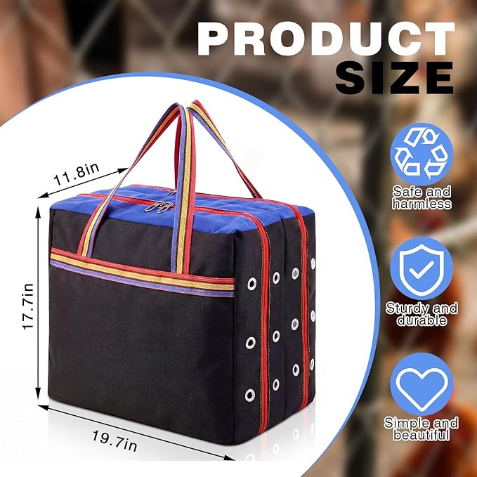 Gilprop Double Compartment Cage for Transporting Roosters, Galponeras Bolsa Jaulas para Gallos De Pelea, Double Maleta Cargador Carrier Case Chicken Crates Travel Competition Canvas Bag Fighting