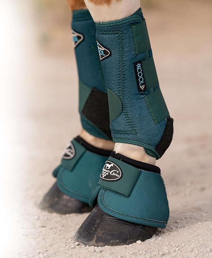 Professional's Choice 2XCOOL Sports Medicine Horse Boots | Protective & Breathable Design for Ultimate Comfort, Durability & Cooling in Active Horses | 2 Pack Small Emerald