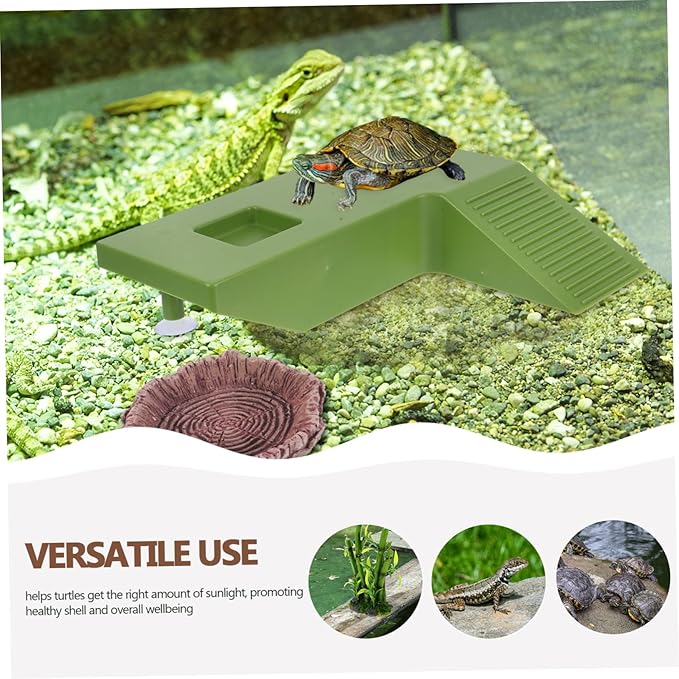 Kisangel Turtle Basking Platform Ramp Aquatic Turtle Resting Terrace for Tanks Reptile Accessory for Climbing and Sunbathing Medium Safe and Stable Design
