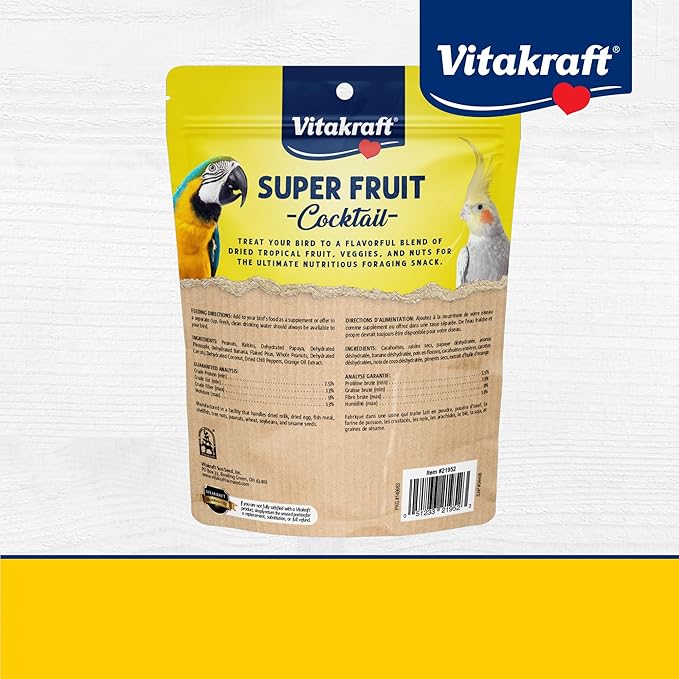 Vitakraft Super Fruit Cocktail Parrot and Cockatiel Treat 40 oz.