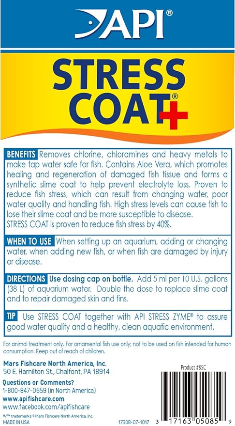 API Aquarium Water Treatment & Trop. Fish Food: Stress Coat 16 oz, Stress Zyme 16 oz, Tropical Flakes 1.1 oz