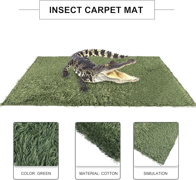 FRCOLOR 2pcs Reptile Habitat Carpet Mat Simulation Moss Terrarium Substrate Liner for Lizards Turtles Snakes Moisture-Resistant Easy-Clean Reptile Habitat Pad